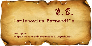Marianovits Barnabás névjegykártya