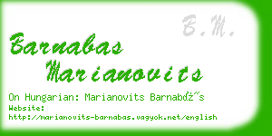 barnabas marianovits business card